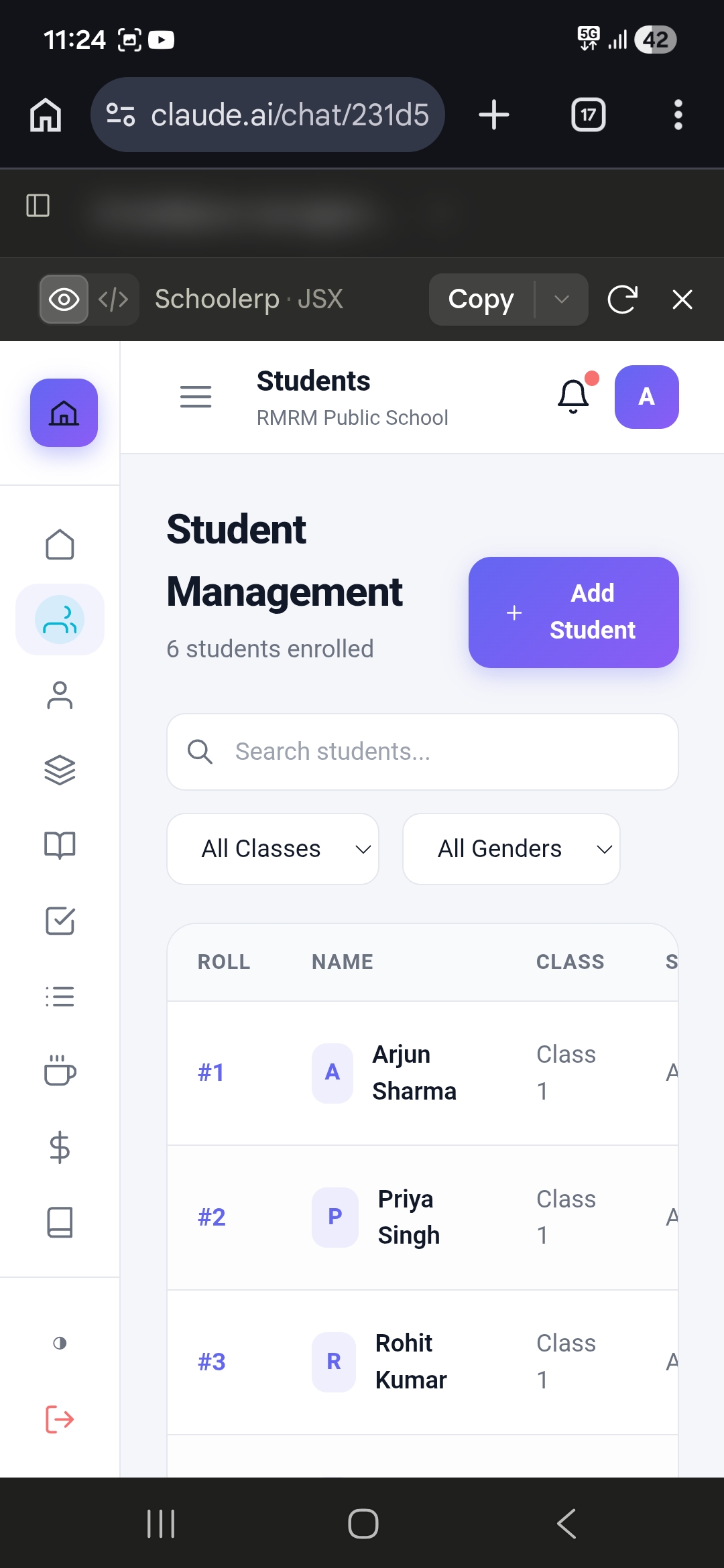 Attendance Management System — Screen 4
