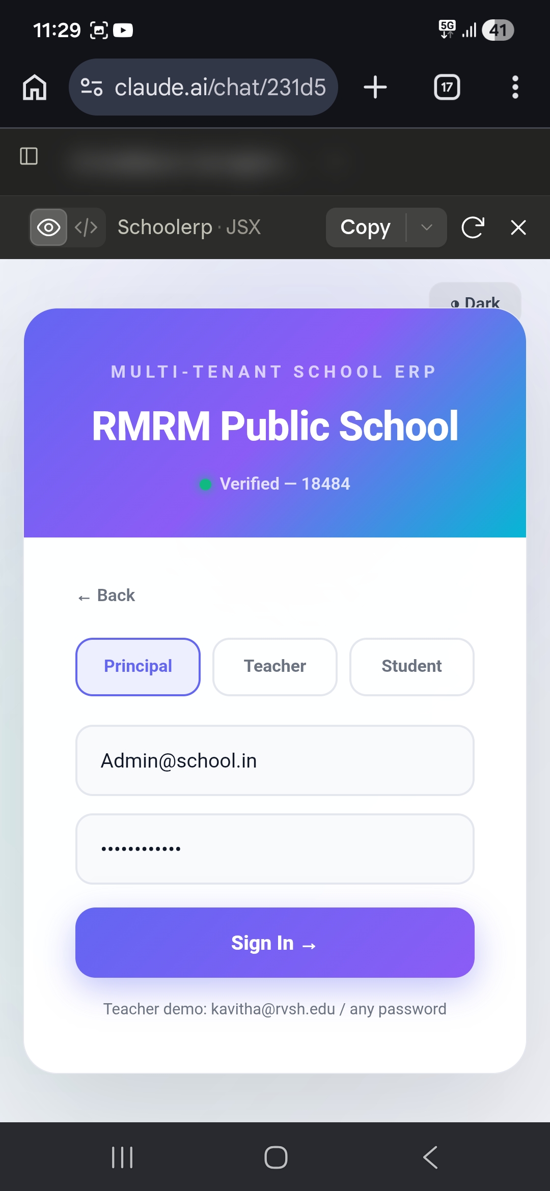 Enterprise School ERP Platform — Screen 4